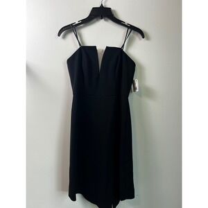 Liv Foster Strapless Twill Cocktail V-Neck Sheath Mini Dress Mesh Panel Sz 0 NWT